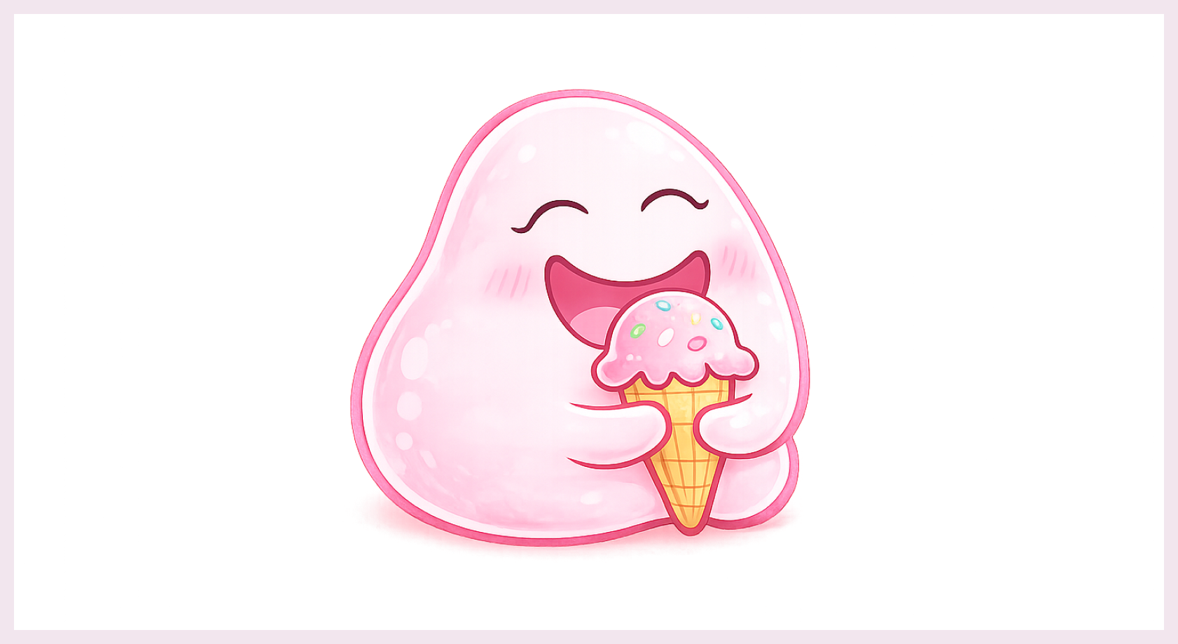 Final rendered pink blob mascot