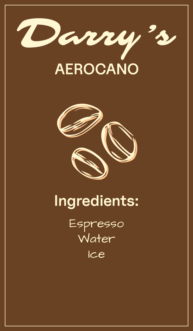 Darry's aerocano recipe card