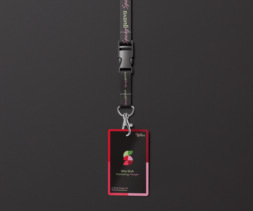 Spicey Guava branded lanyard and ID card